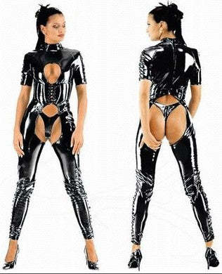 Salopeta sexy din latex cu decupaje YY9