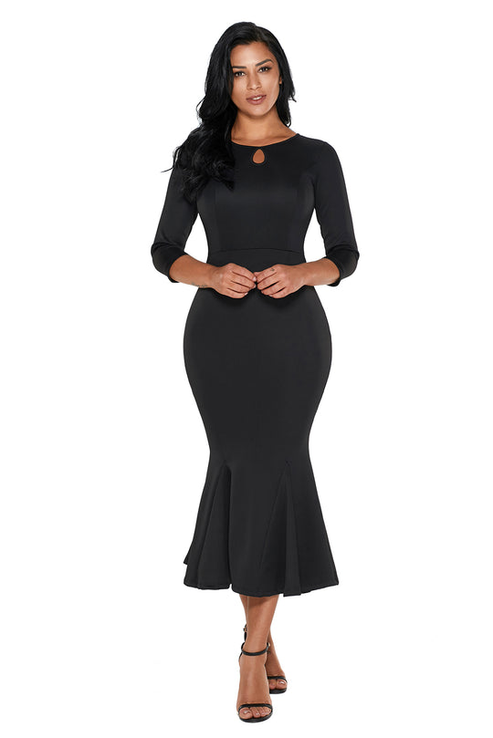 Rochie eleganta de seara cu maneci trei sferturi A571-1