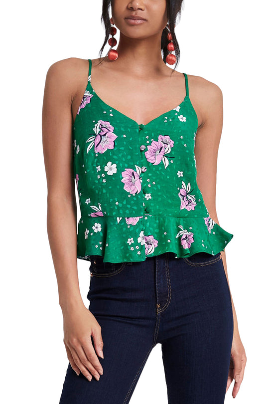 Maiou cu imprimeu floral volanase si nasturi A589-1255