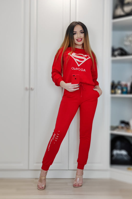 Trening casual cu broderie in 2 piese A706-3