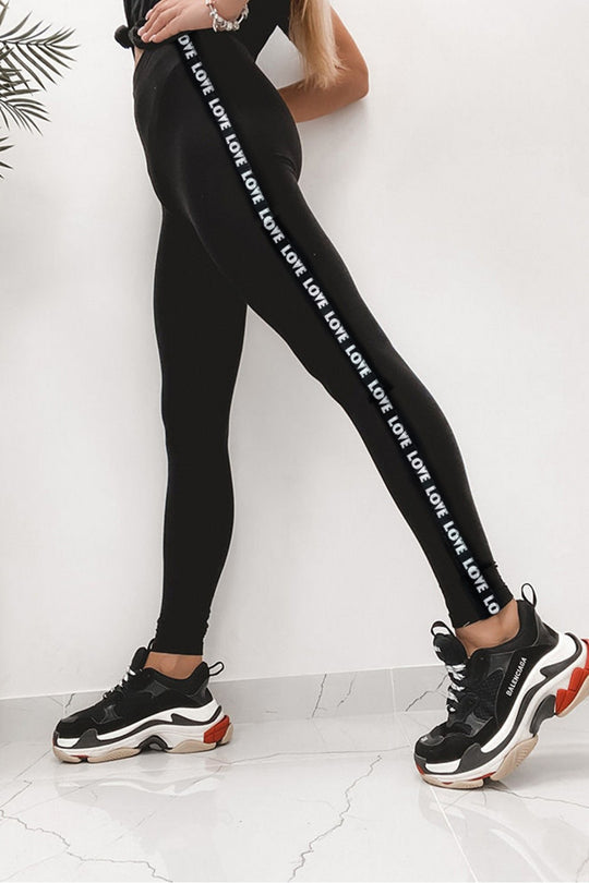 Colanti cu talie medie si imprimeu LOVE A713-1