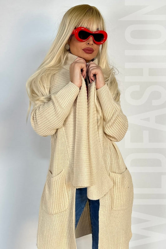 Cardigan casual accesorizat cu buzunare A742RR-813