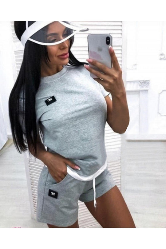 Compleu casual-sport 2 piese din tricou si pantaloni scurti A754-182