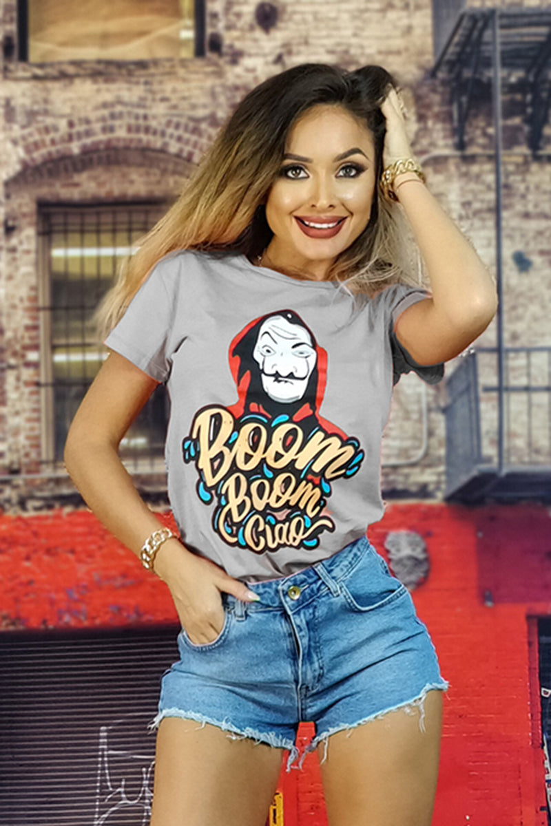 Tricou casual BOOM BOOM CIAO" La Casa de Papel" A756-18