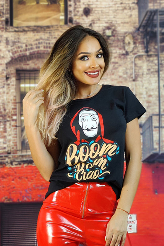 Tricou casual BOOM BOOM CIAO" La Casa de Papel" A756-1