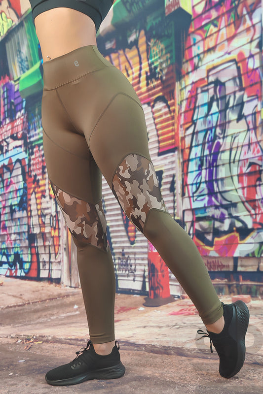 Colanti sport cu talie inalta accesorizati cu plasa fina A787-120