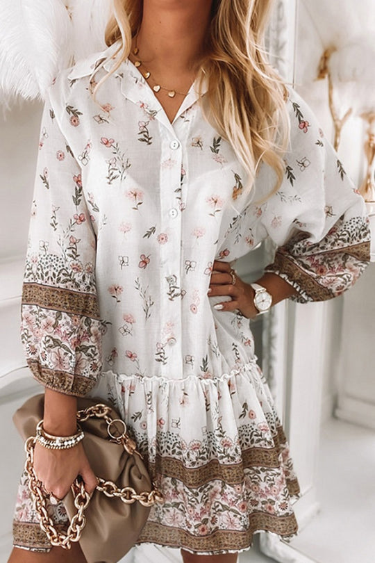 Rochie scurta casual tip camasa din material vaporos A816-228