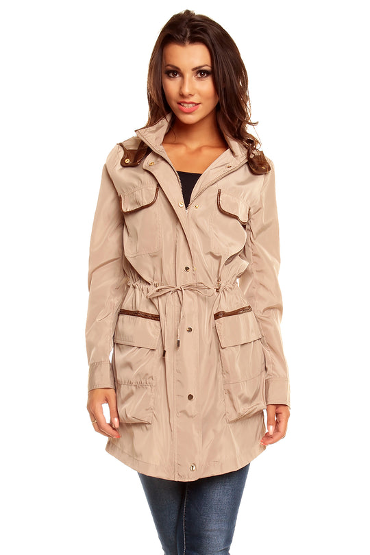 Jacheta vintage cu buzunare si snur in talie B437-155