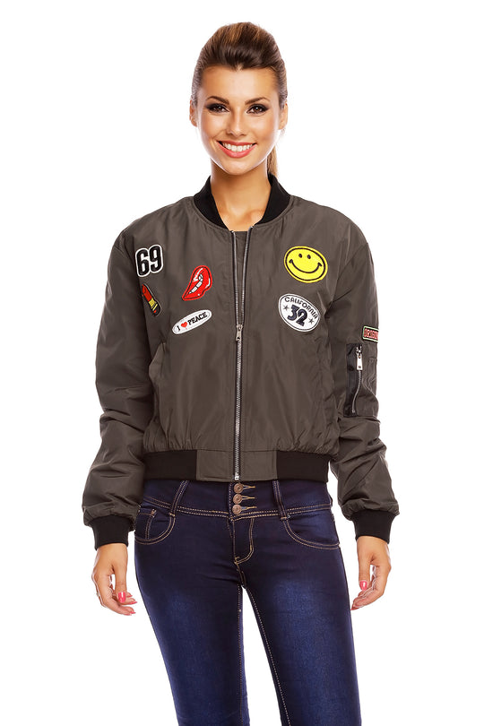 Jacheta retro cu stickere colorate B465-181