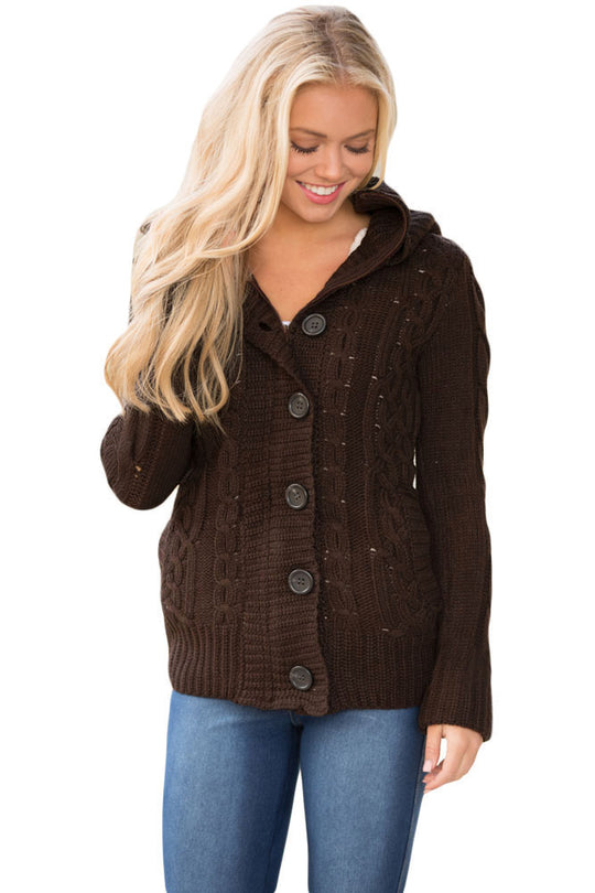 Cardigan cu gluga model tricotat B736-8