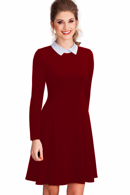 Rochie office cu guler si pliuri lejere B773-81