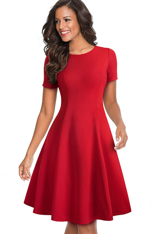 Rochie eleganta tip skater cu maneci scurte B780-3