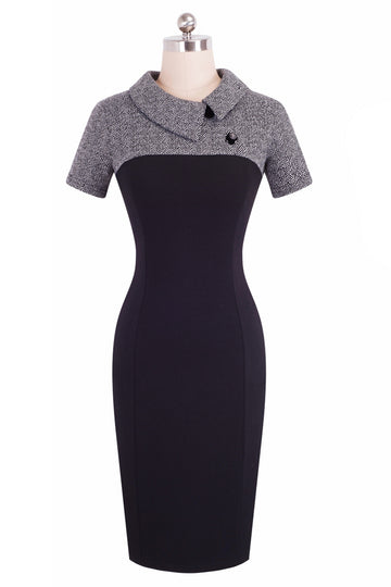 Rochie vintage tip bodycon cu maneci scurte B789-118