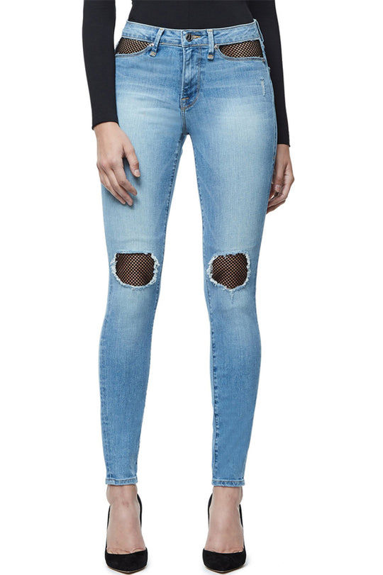 Blugi model skinny cu taieturi B802-411