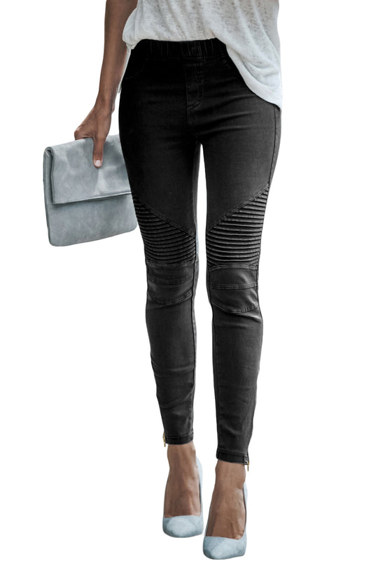 Pantaloni din denim cu talie inalta B805A-1