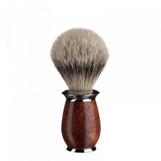 Pamatuf Silvertip Badger,cu par de bursuc, maner lemn de maces - 91H59
