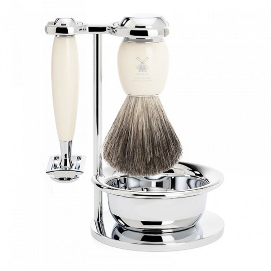 Set de barbierit: aparat ras clasic,pamatuf par bursuc,maner rasina S81M337SSR