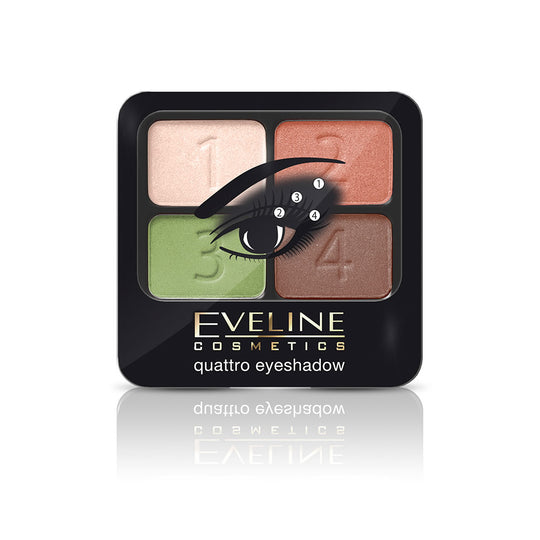 Fard pentru pleoape Eveline Quattro Eyeshadows Smokey Eyes nr. 8