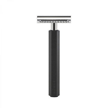 Aparat de ras clasic Safety Razor cu maner din aluminiu anodizat si piaptan inchis Muehle Hexagon R HXG GRAPHITE SR