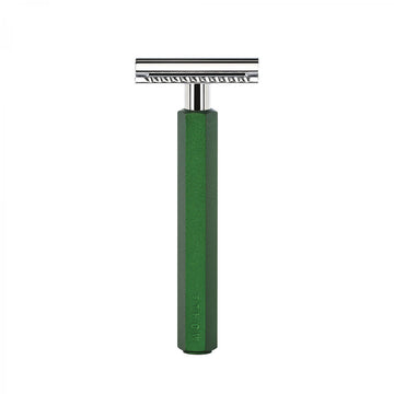 Aparat de ras clasic Safety Razor cu maner din aluminiu anodizat si piaptan inchis Muehle Hexagon R HXG FOREST SR