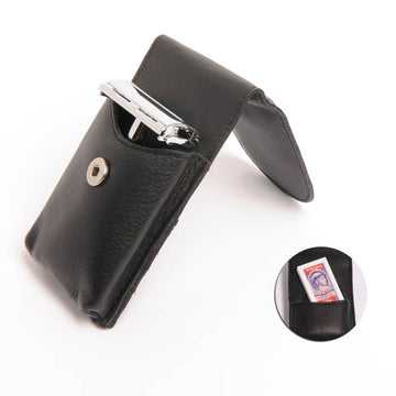 Aparat de ras Safety Razor cu toc de piele si rezerve lame Timor Solingen Butterfly 1322