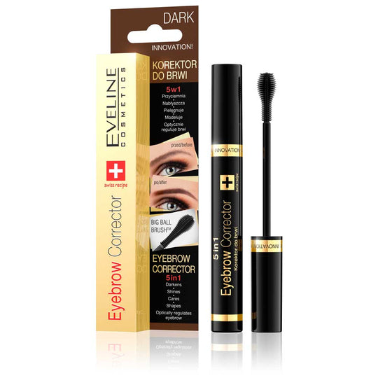 Corector de sprancene Eveline 5 in 1 dark