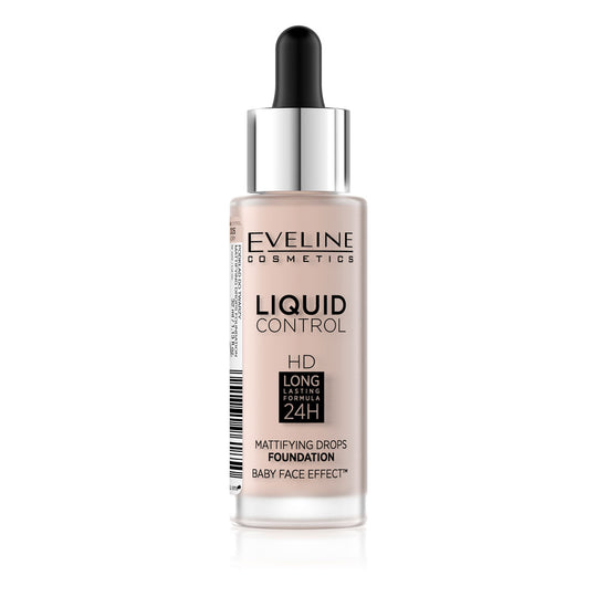 Fond de ten cu pipeta Eveline Liquid Control Ivory Nr. 5 - 32 ml