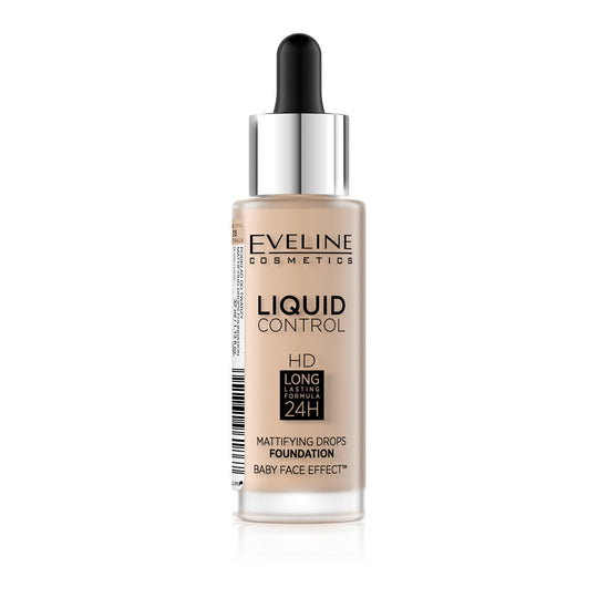 Fond de ten cu pipeta Eveline Liquid Control Vanilla Beige Nr. 15 - 32 ml