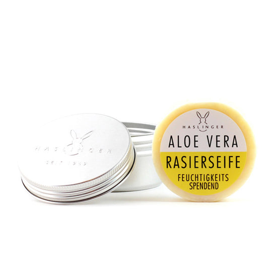 Sapun de barbierit Haslinger Aloe Vera cu bol metalic