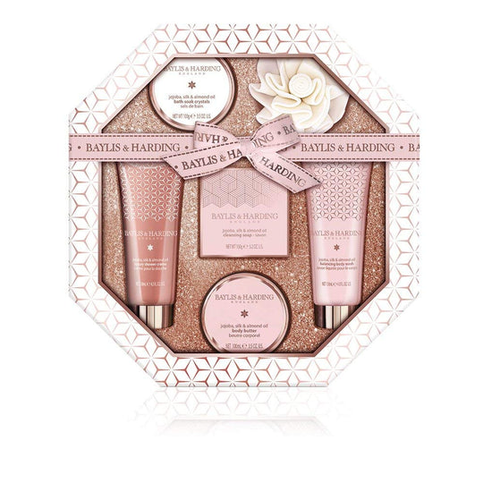Set cadou Baylis&Harding Jojoba Silk& Almond Oil Hexagonal Tray