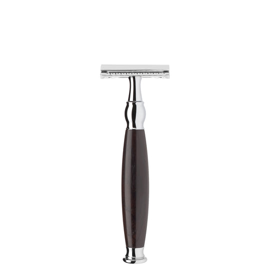 Aparat de ras clasic Safety Razor cu maner din lemn african blackwood cu cap piaptan inchis Sophist R 85 SR