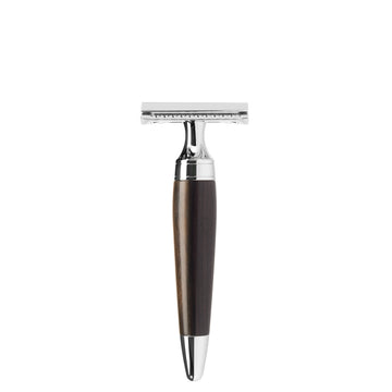 Aparat de ras clasic Safety Razor cu maner din lemn african blackwood cu cap piaptan inchis Stylo R 75 SR