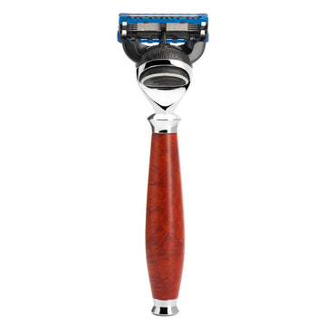 Aparat de ras compatibil Gillette Fusion si maner din lemn de briar R 59 F