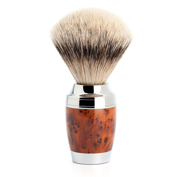 Pamatuf Silvertip Badger cu par de bursuc si maner din lemn de thuia 091 H 71