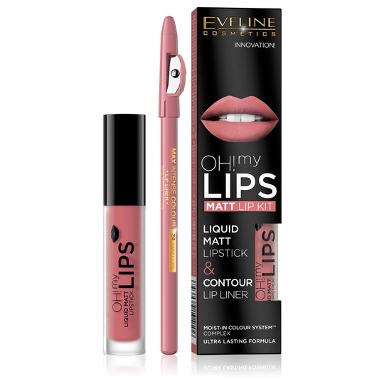 Ruj lichid mat si creion contur Eveline Oh! My Lips 07