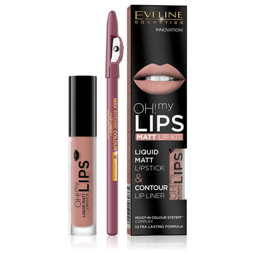 Ruj lichid mat si creion contur Eveline Oh! My Lips 08