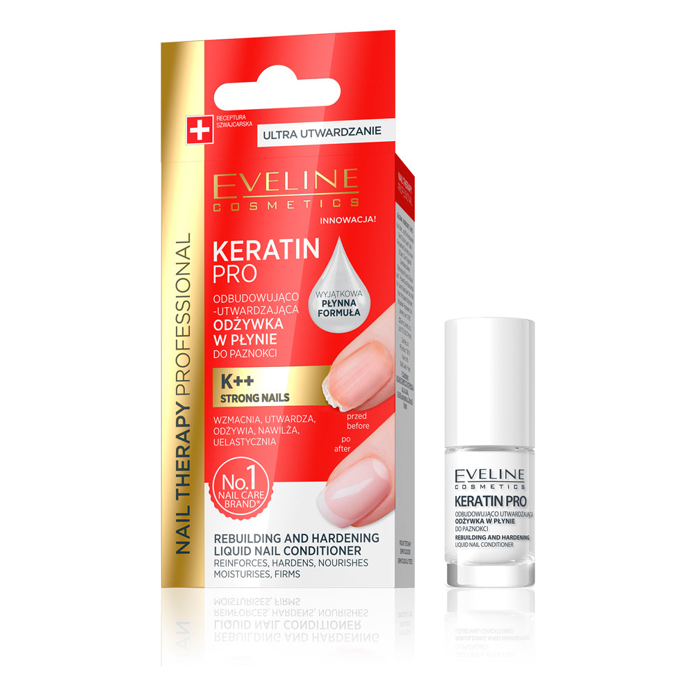 Tratament refacere si intarire unghii Eveline Nail Therapy Keratin Pro 5 ml
