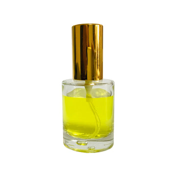 Sticluta cu pulverizator si capac Gold metal ptr. parfum - Elsa 35 ml