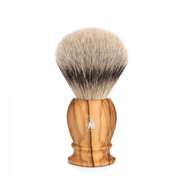 Pamatuf cu par de bursuc Silvertip Badger si maner din lemn de maslin Muehle Classic 091 H 250