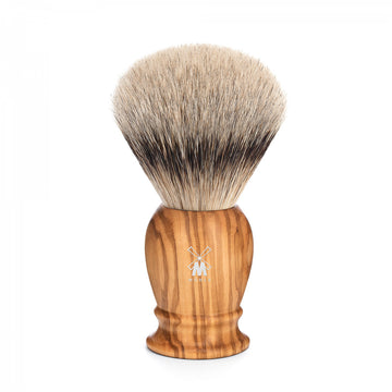 Pamatuf cu par de bursuc Silvertip Badger si maner din lemn de maslin Muehle Classic 93 H 250