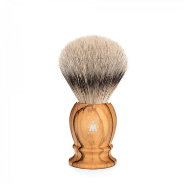 Pamatuf cu par de bursuc Silvertip Badger si maner din lemn de maslin Muehle Classic 099 H 250