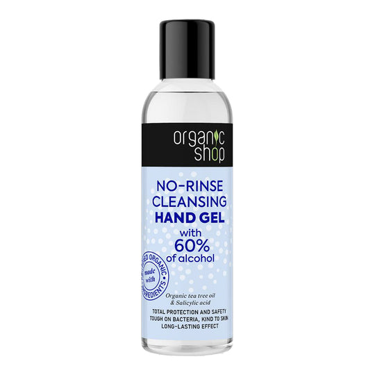 Gel igienizant de maini Organic Shop cu ulei organic din arbore de ceai, 60% alcool, acid Salicilic, 200 ml