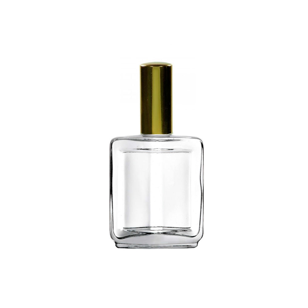 Sticluta cu pulverizator si capac Gold pentru parfum - Nicole 12 ml