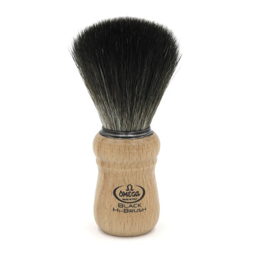 Pamatuf Omega Black Hi-Brush cu par sintetic si maner din lemn de fag 0196228