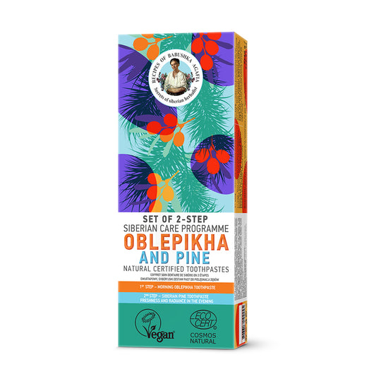 Set paste de dinti Recipies of Grandmother Agafia 2 Step Oblepikha and Pine