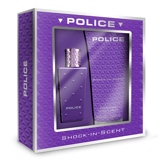 Set Police Shock-In-Scent Woman cu apa de parfum si lotiune de corp