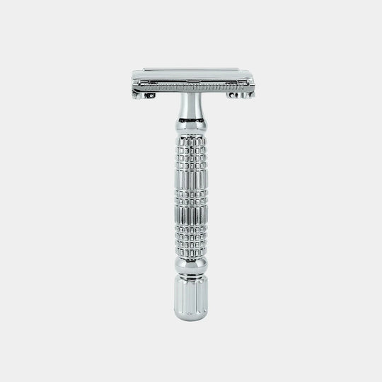 Aparat de ras clasic tip butterfly Rockwell R1 White Chrome