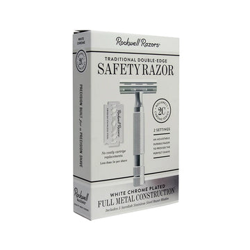 Aparat de ras clasic Rockwell 2C White Chrome