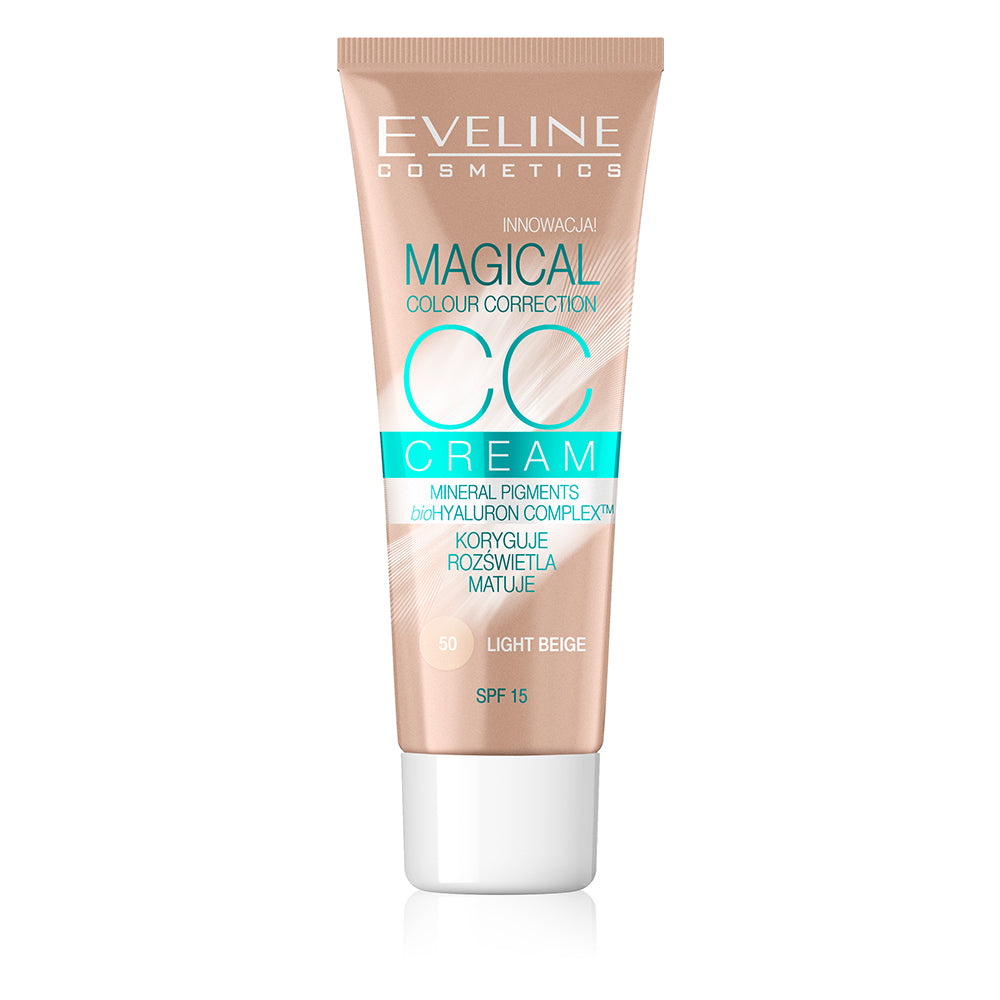 Fond de ten Eveline CC Cream Magical Colour Correction 50 Light Beige 30 ml