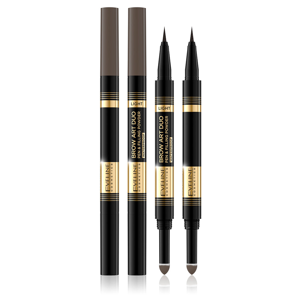 Creion pentru sprancene Eveline Brow Art Duo 2 in 1, Light